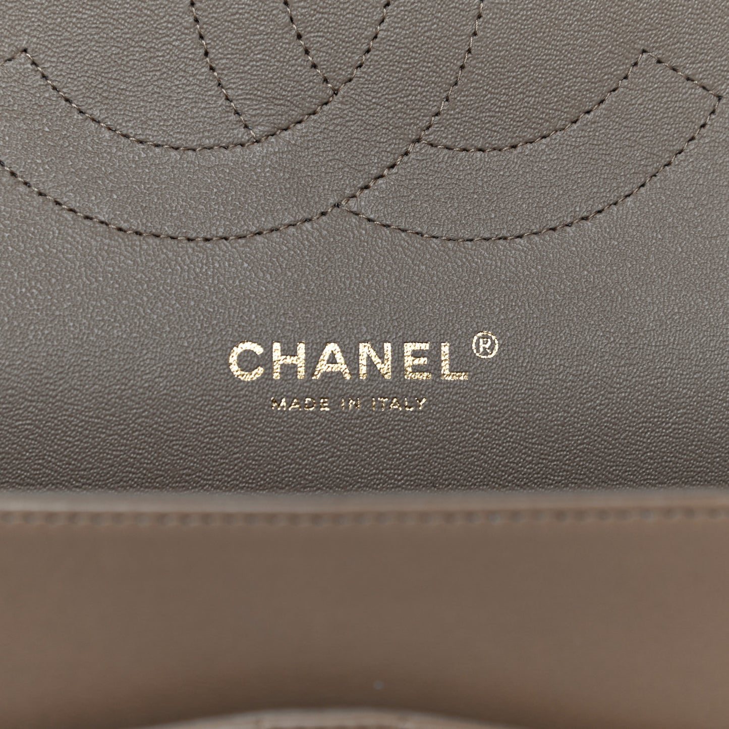 Lambskin Quilted Jumbo Double Flap Dark Beige