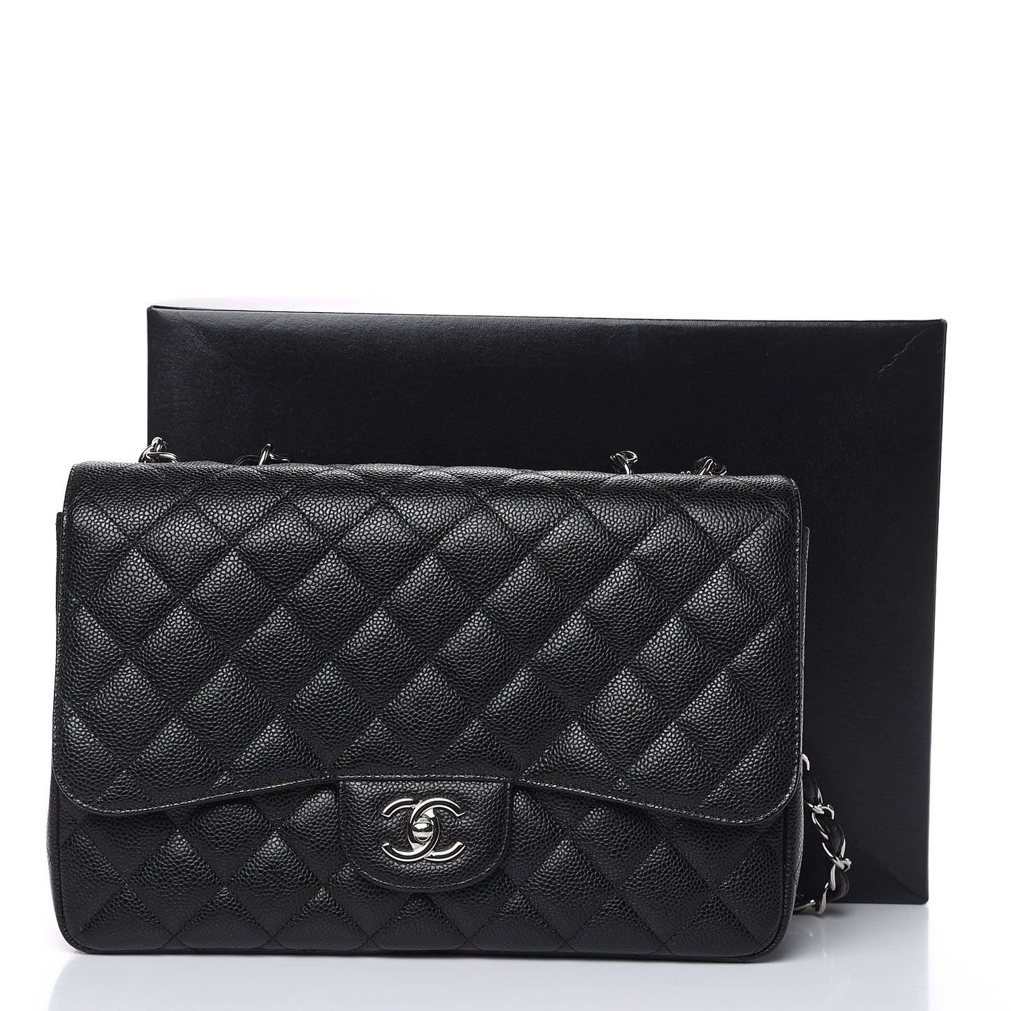 Caviar Quilted Jumbo Single Flap Black