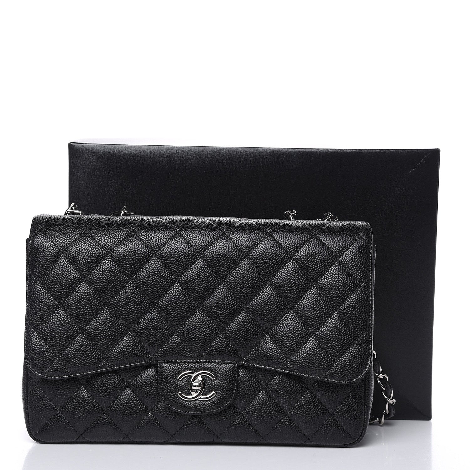 Chanel Caviar Quilted Jumbo Single Flap Black 11 of 11