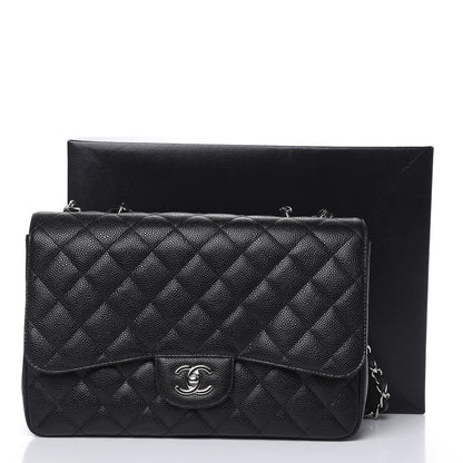 Chanel Caviar Quilted Jumbo Single Flap Black 11 of 11
