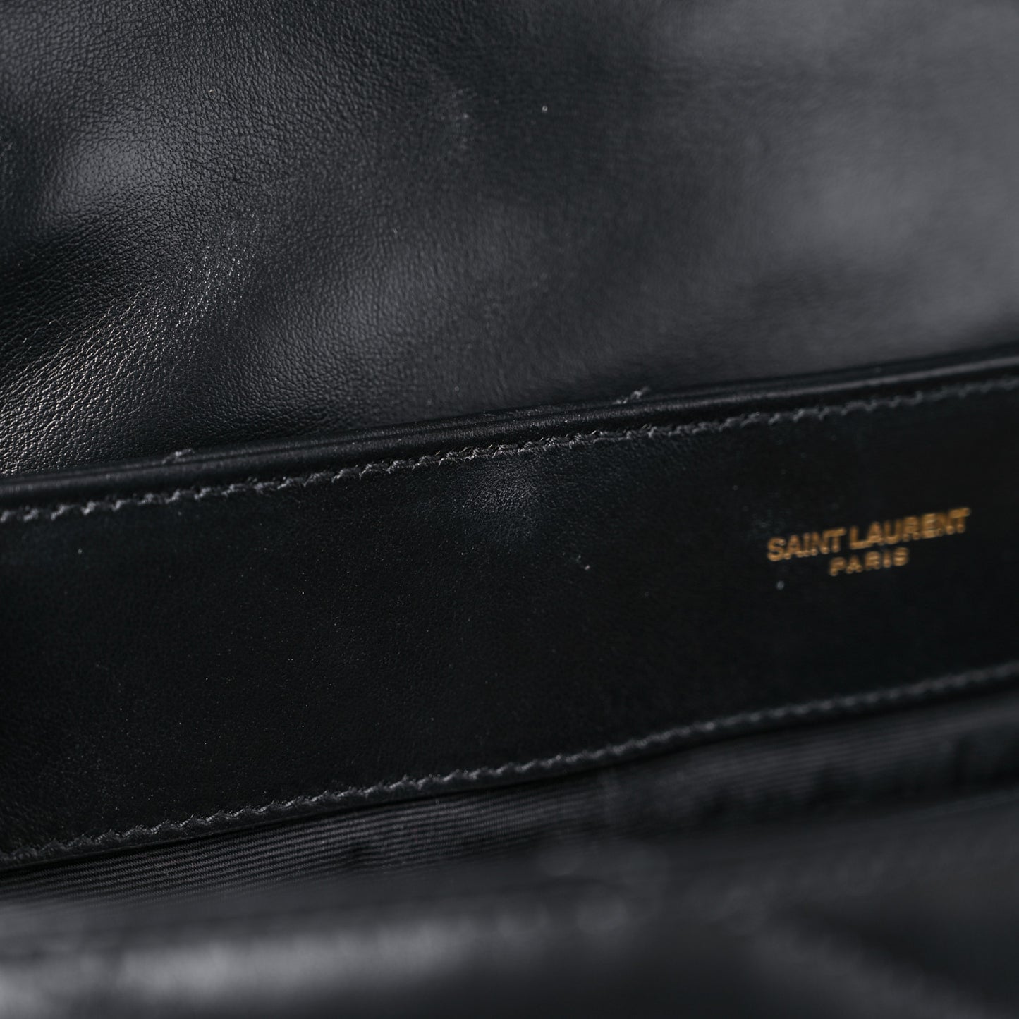 Calfskin Y Quilted Monogram Large Loulou Chain Satchel Black