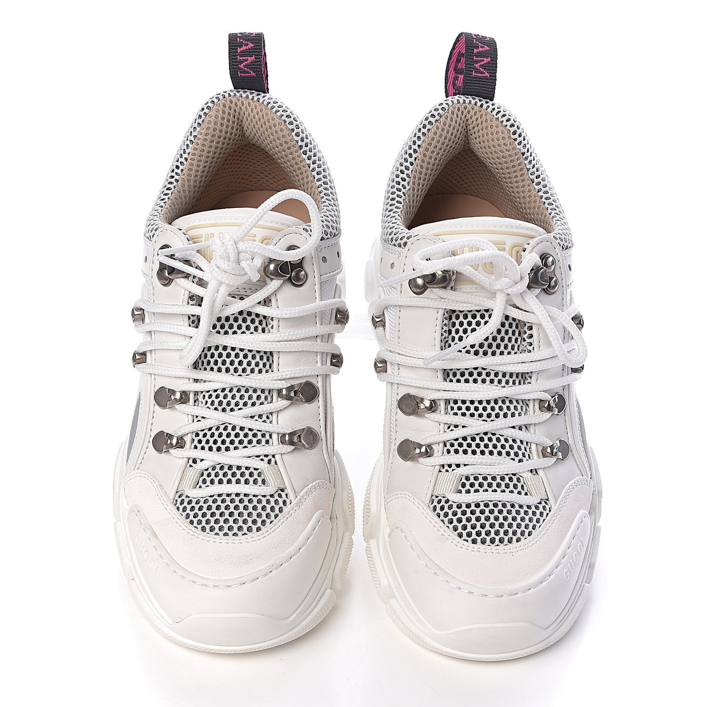 X SEGA Mesh Calfskin Suede Womens Flashtrek Sneakers 36.5 Great White