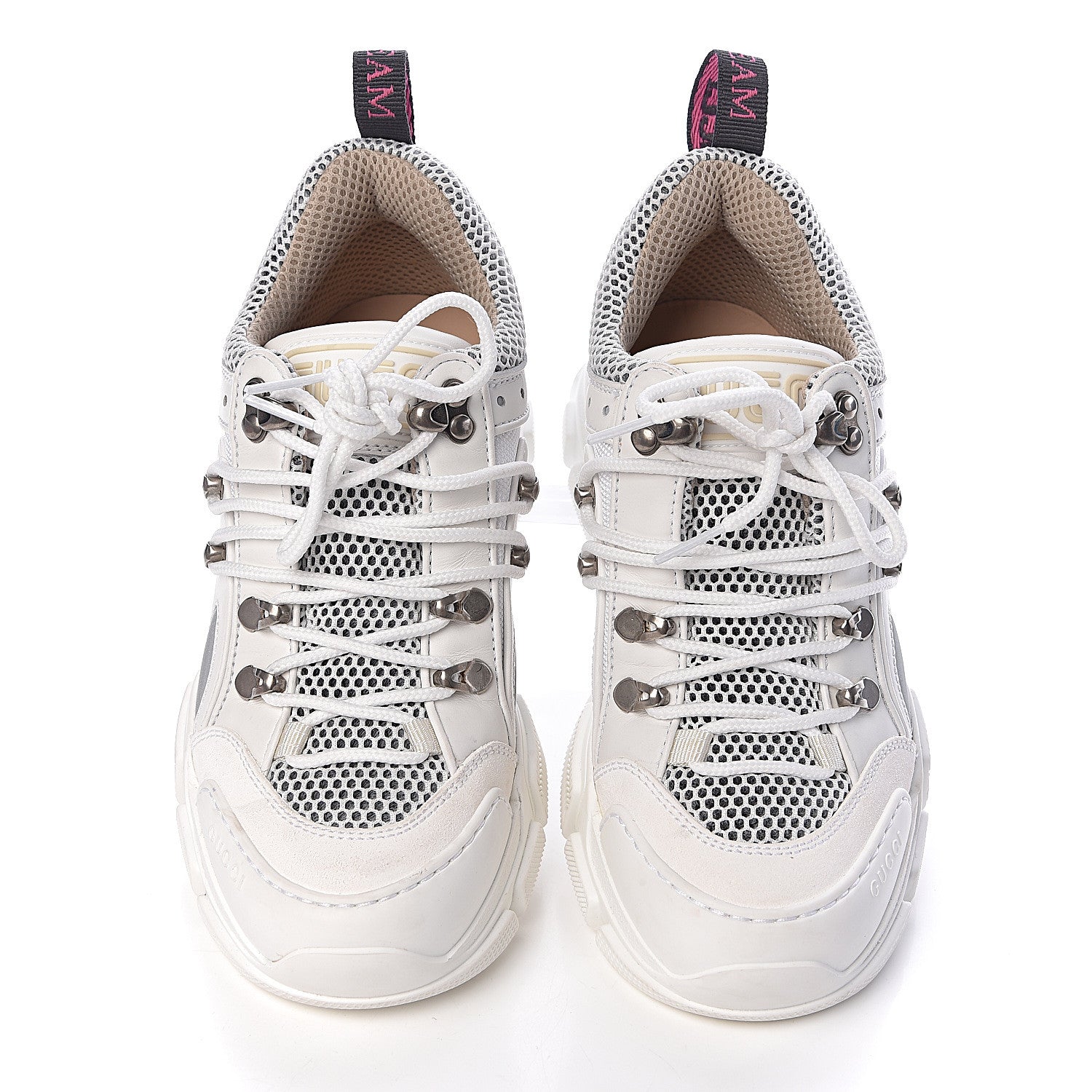 Gucci X SEGA Mesh Calfskin Suede Womens Flashtrek Sneakers 36.5 Great White 15 of 15