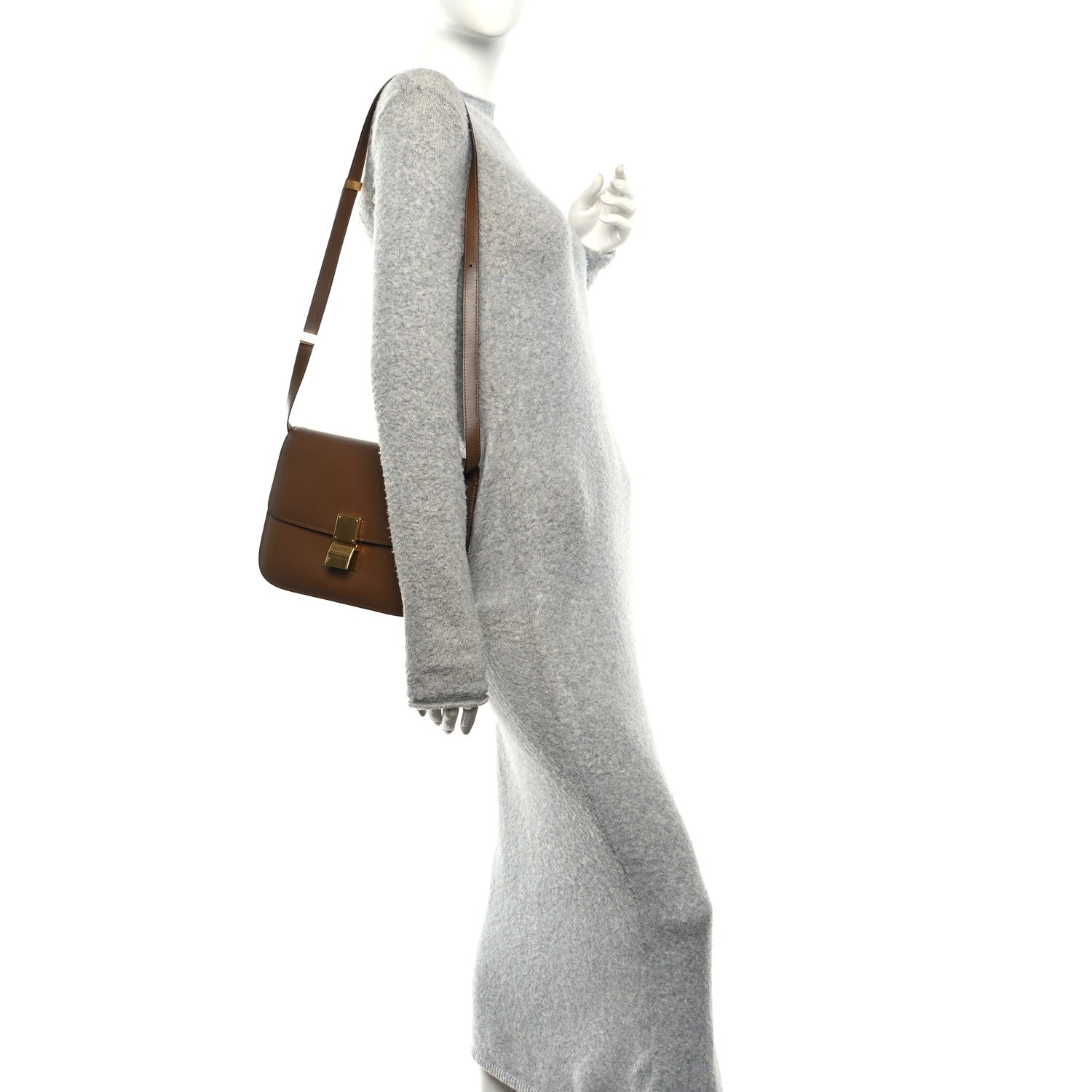 Celine Box Calfskin Medium Classic Box Flap Bag Camel 2 of 9