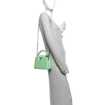Louis Vuitton Taurillon Mini Capucines Vert Pomme 2 of 10