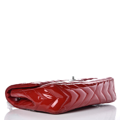 Chanel Patent Chevron Quilted Medium Single Flap Red 5 of 16