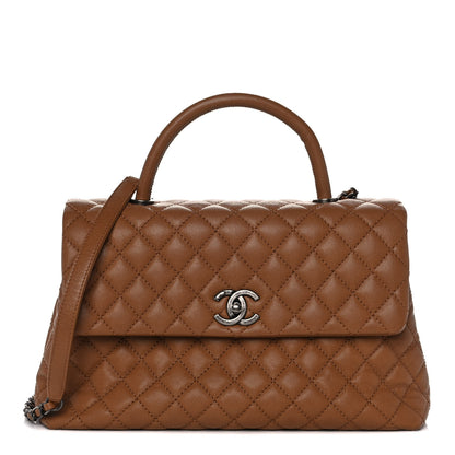 Chanel Caviar Quilted Medium Coco Handle Flap Camel 1 of 12