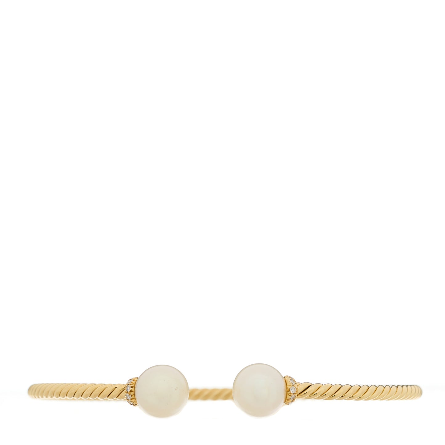 18K Yellow Gold Diamond Pearl 8.5mm Solari Bracelet