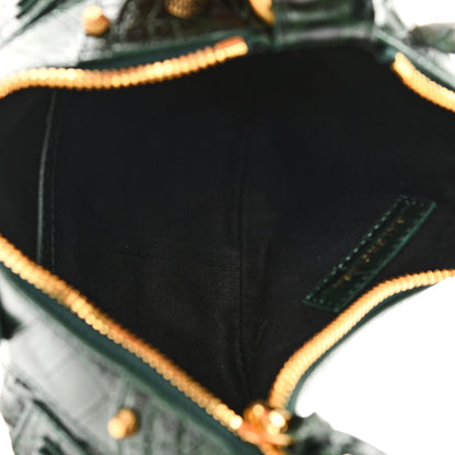 Balenciaga Extra Supple Calfskin Crocodile Embossed Le Cagole Shoulder Bag XS Forest Green 5 of 12