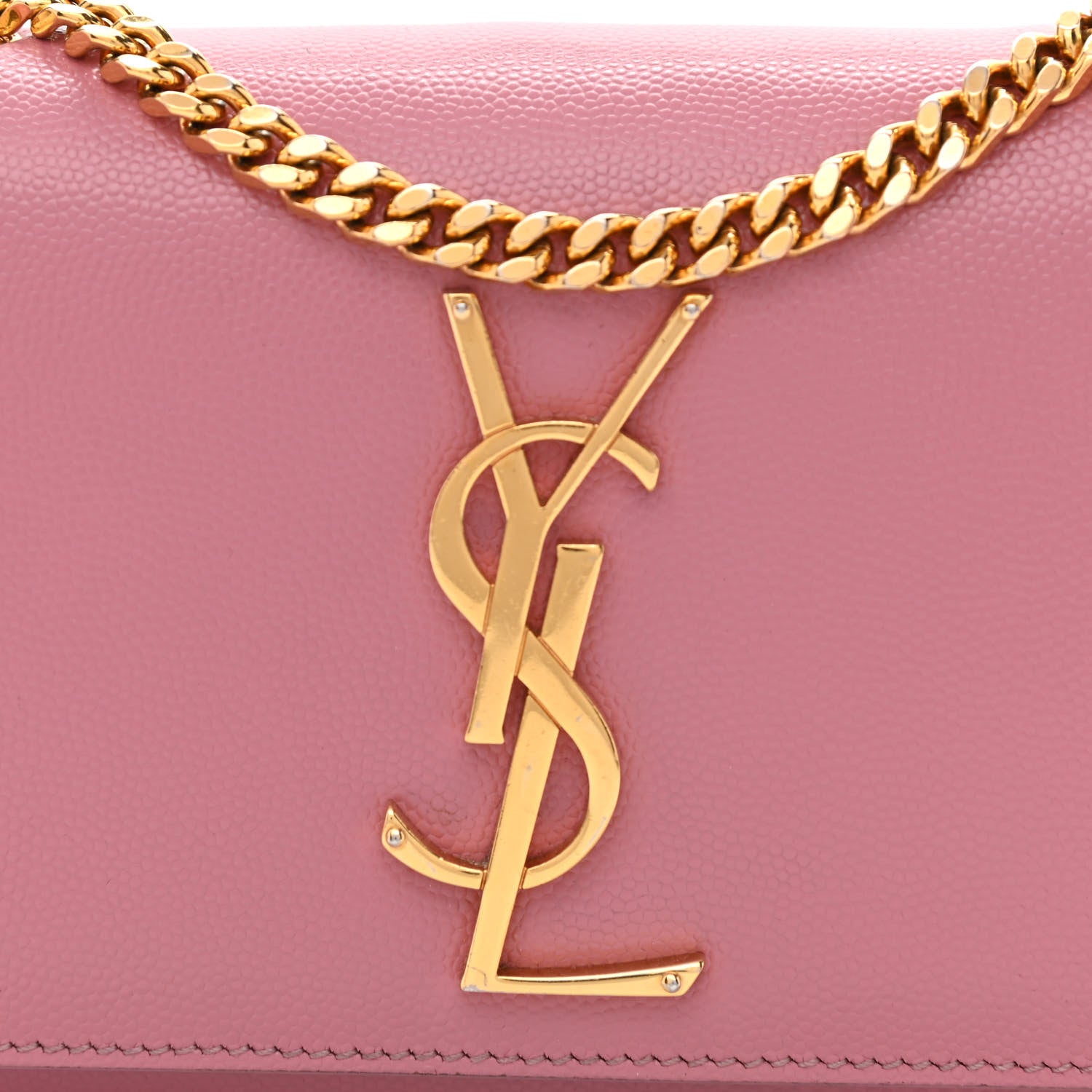 Saint Laurent Grain De Poudre Small Classic Monogram Kate Satchel Old Rose 8 of 10