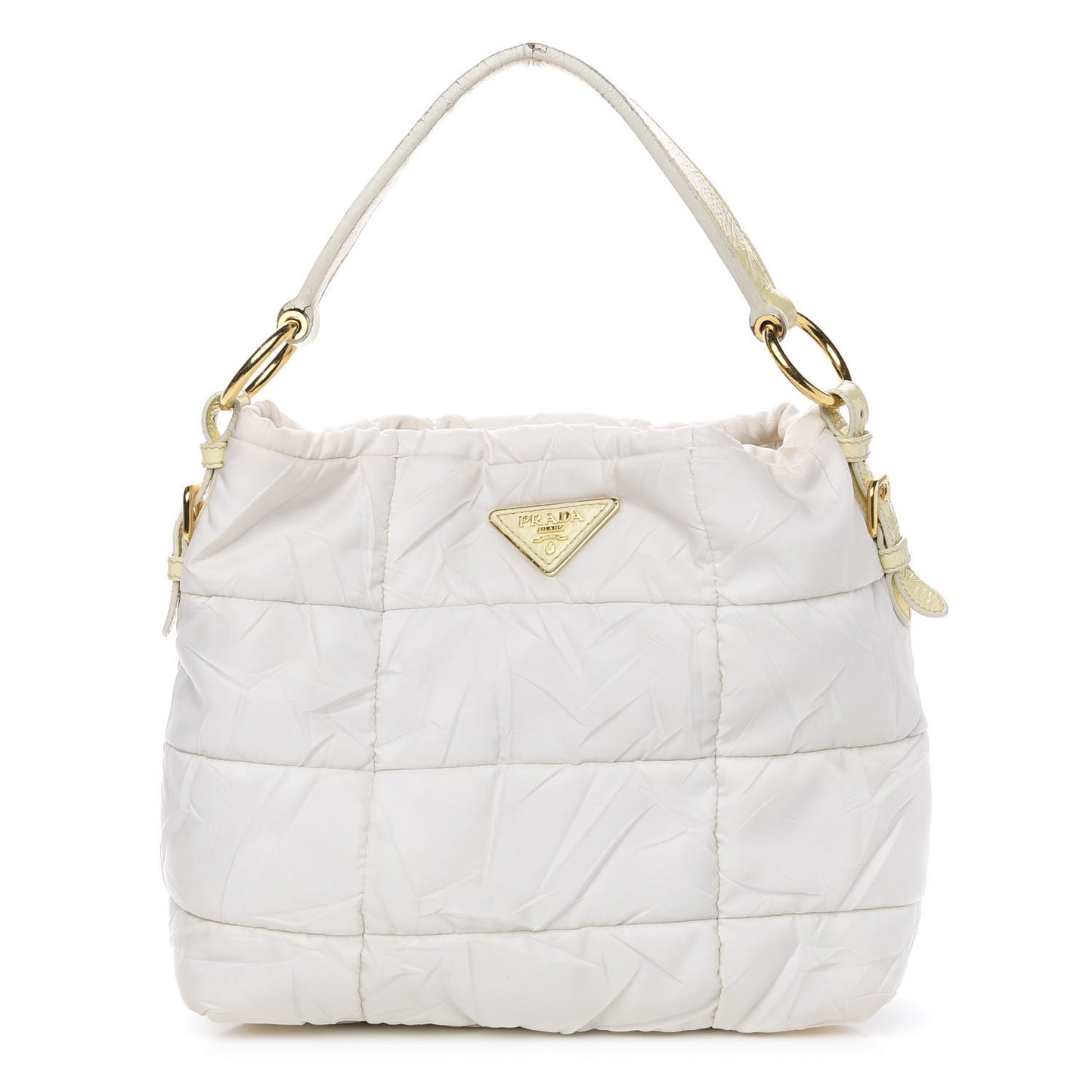 Tessuto Nylon Quilted Bag White