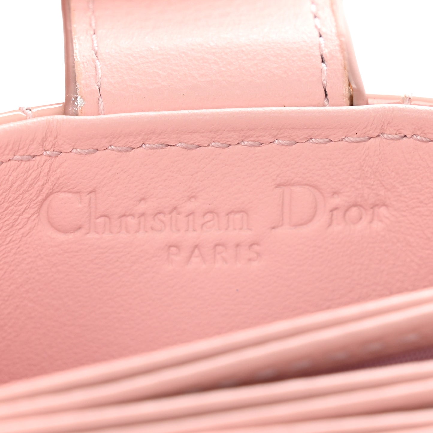 Patent Cannage Lady Dior 5-Gusset Card Holder Pink