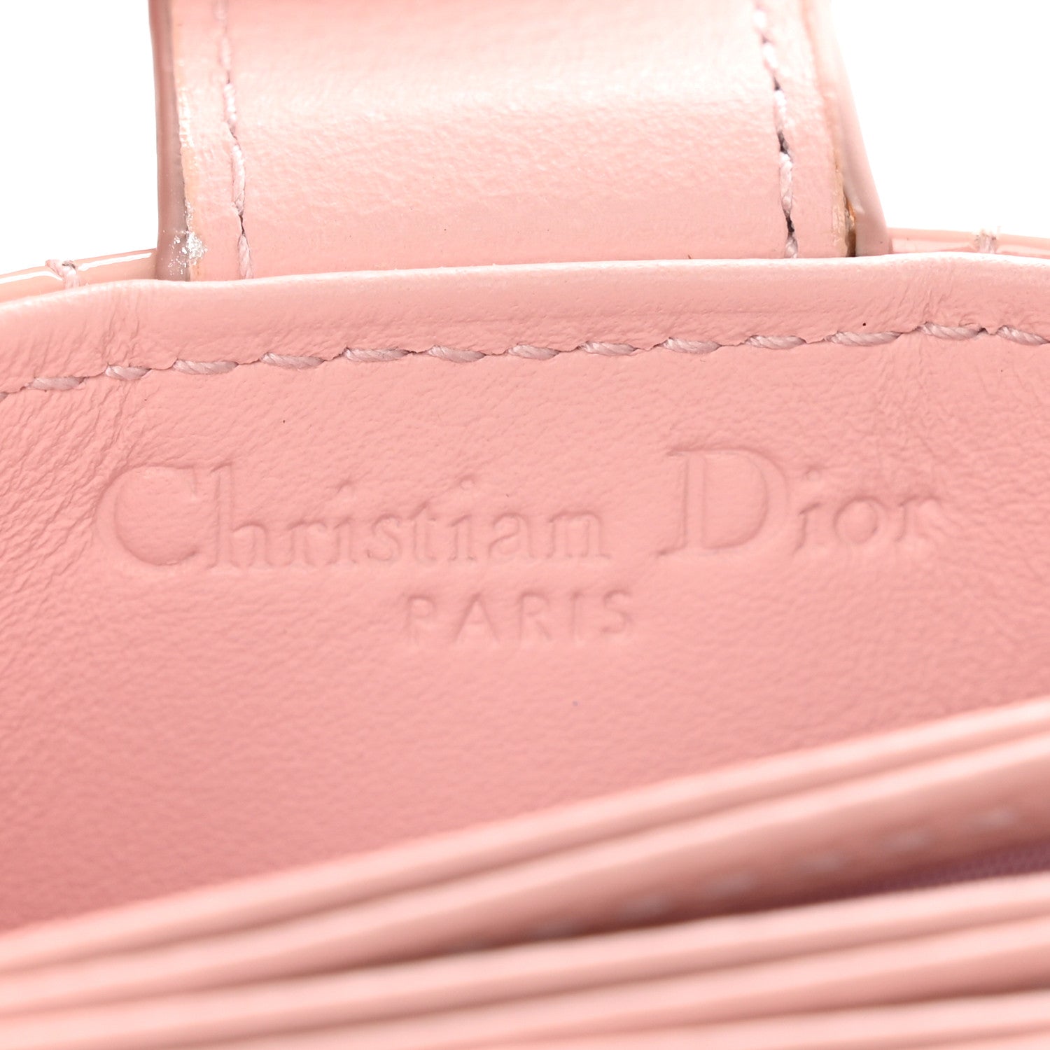 Christian Dior Patent Cannage Lady Dior 5-Gusset Card Holder Pink 6 of 10