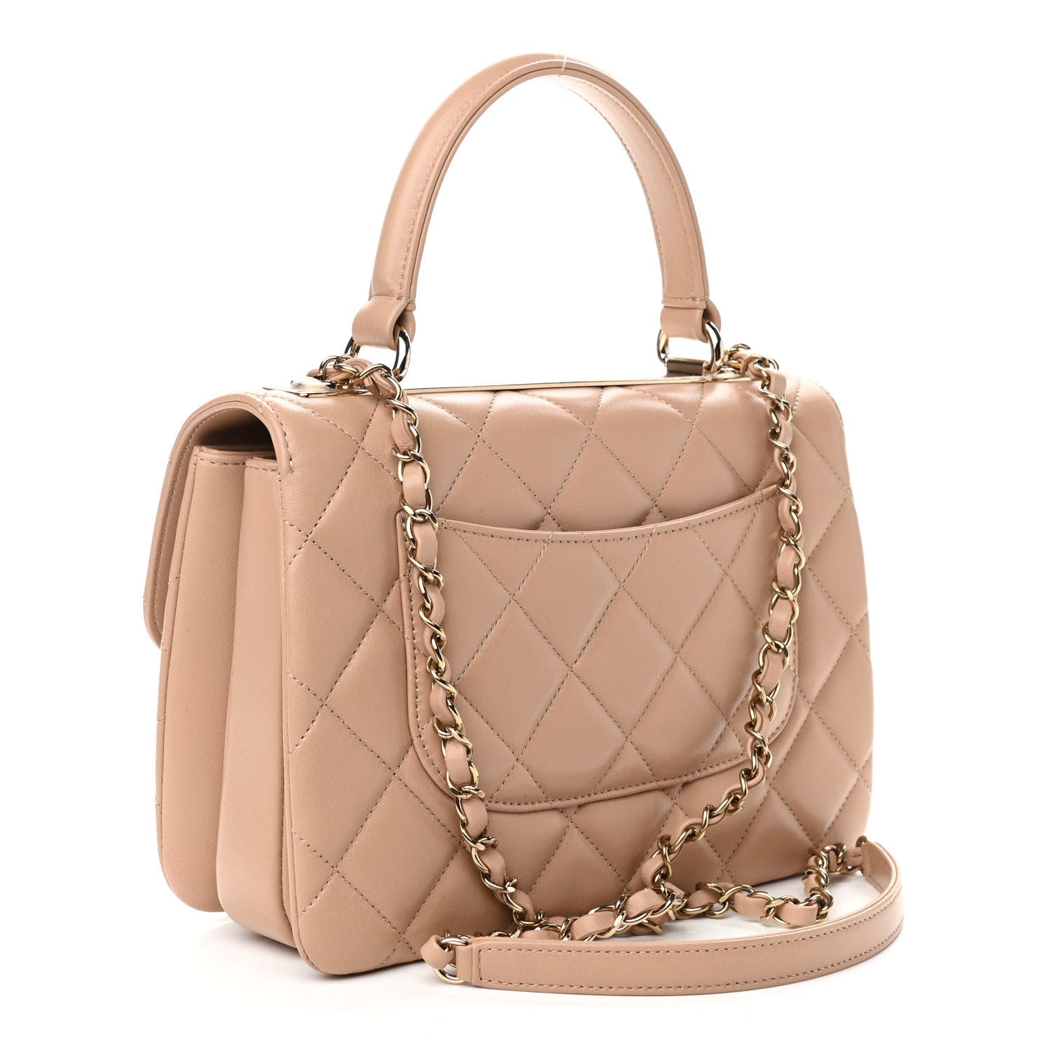 Chanel Lambskin Quilted Small Trendy CC Dual Handle Flap Bag Beige 3 of 10