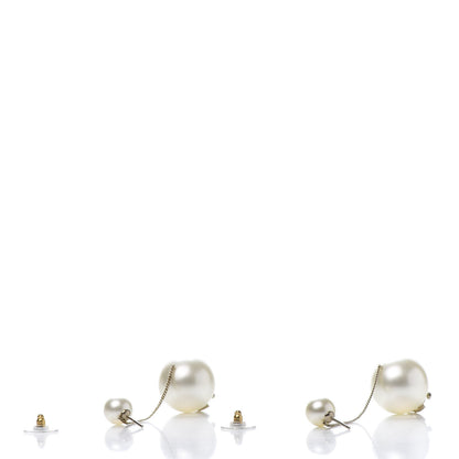 Chanel Pearl CC Drop Earrings Gold 3 of 5