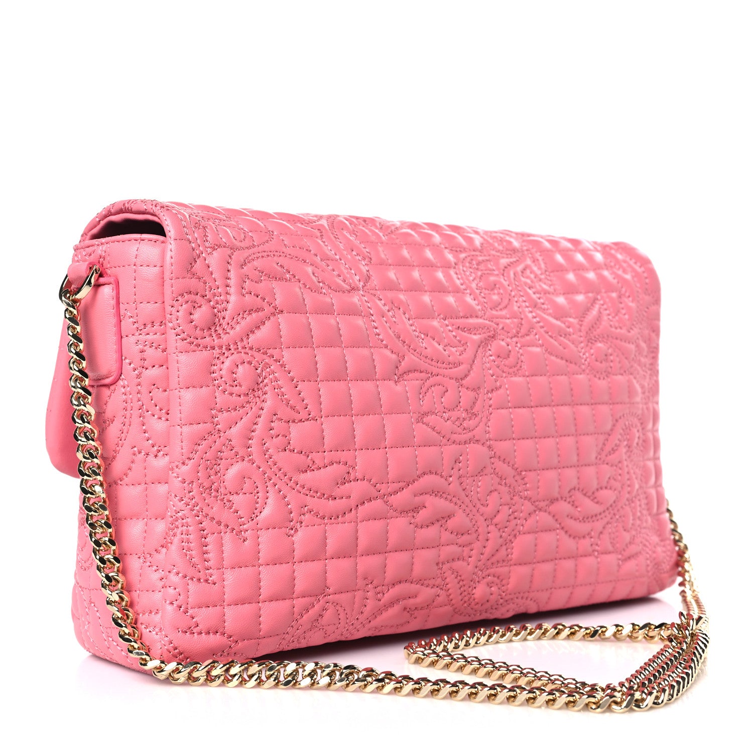 Versace Nappa Barocco Quilted Vanitas Crossbody Pink 3 of 8