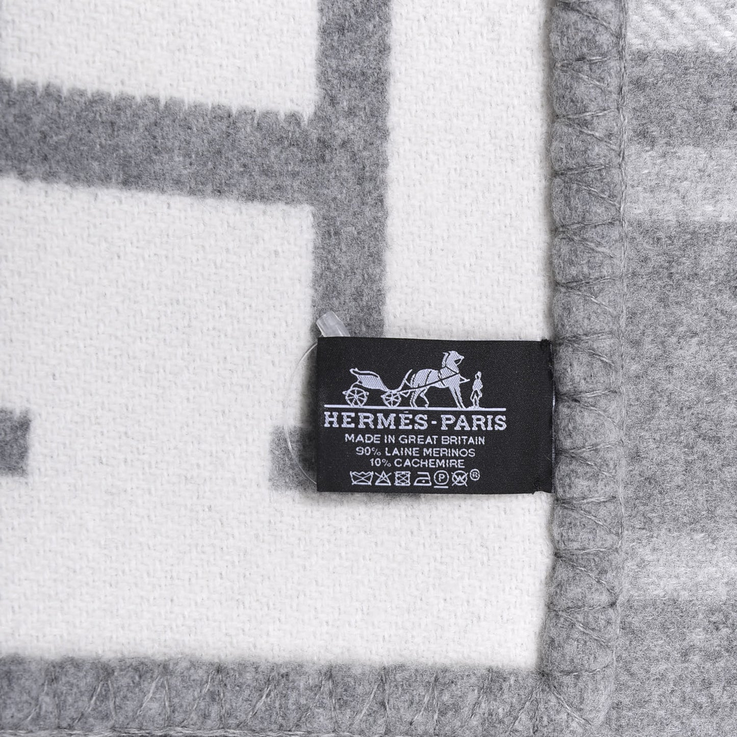 Wool Cashmere Avalon III Blanket Ecru Gris Clair