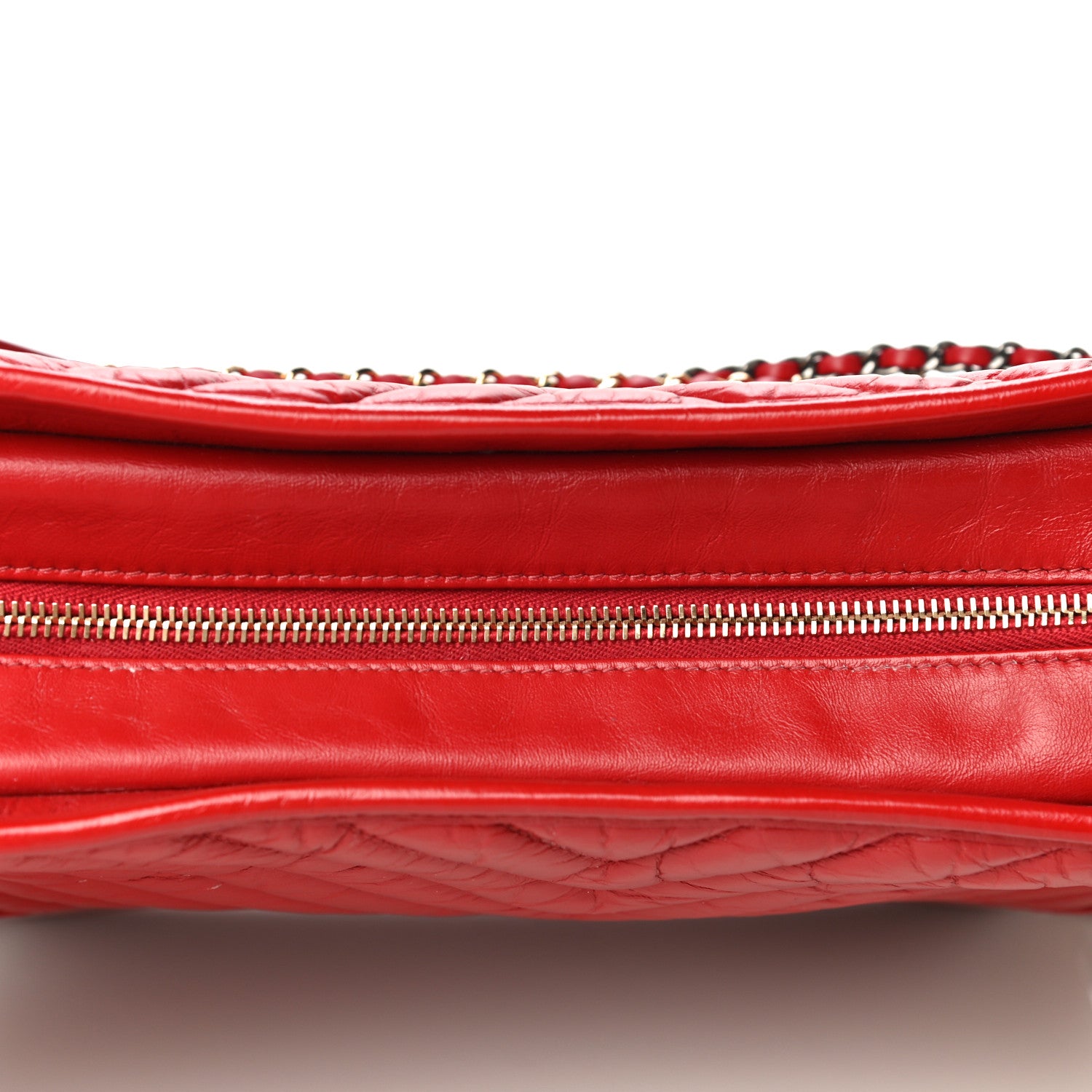 Chanel Aged Calfskin Chevron Quilted Medium Gabrielle Hobo Red 24 of 29