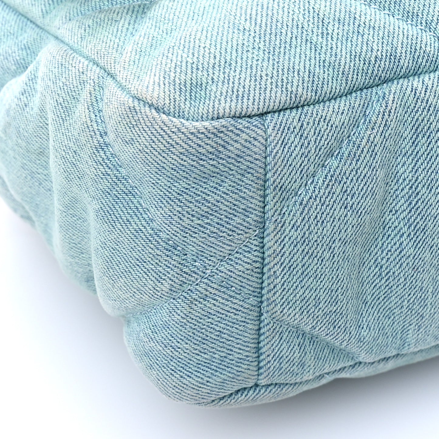 Denim Quilted Medium Chanel 19 Flap Neon Blue