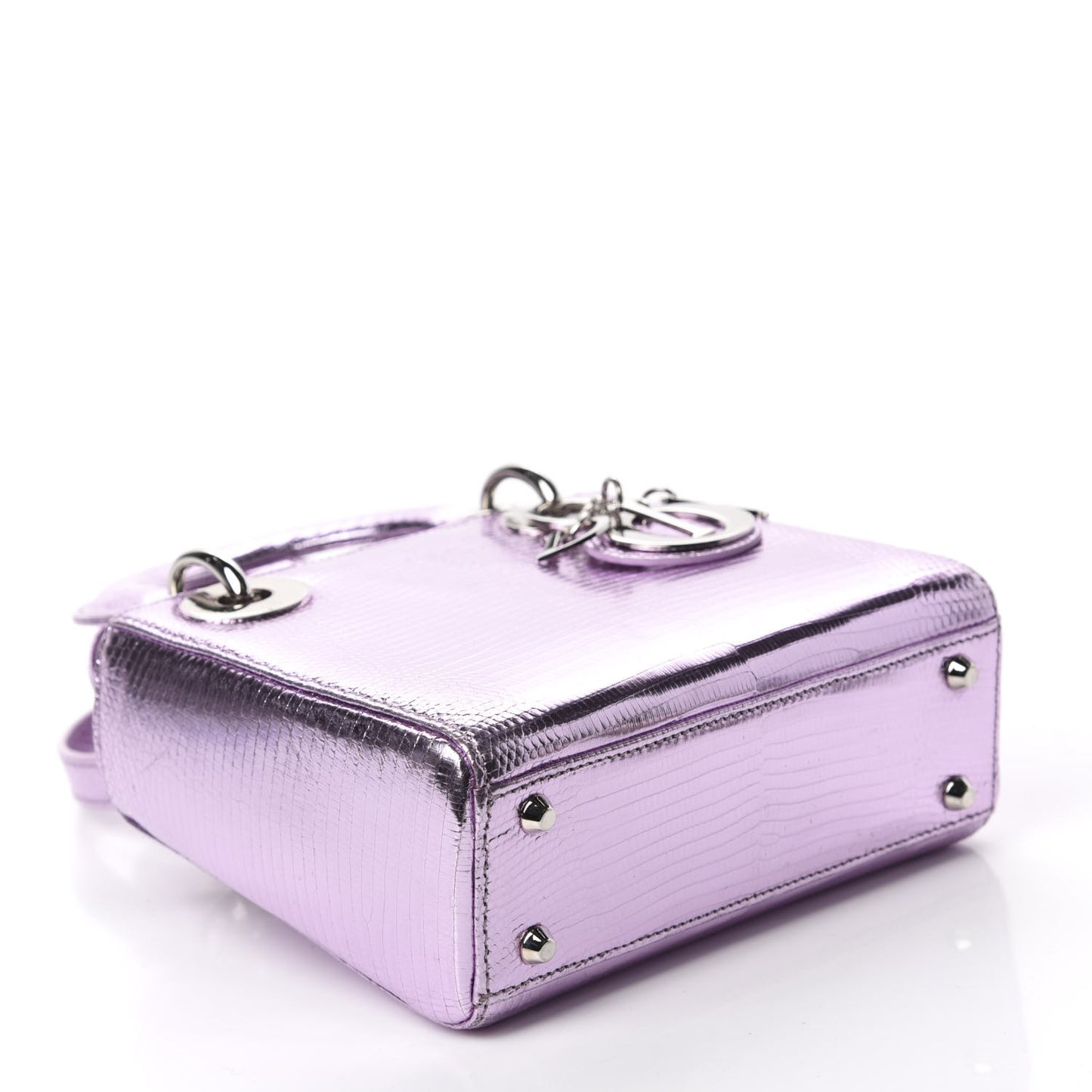 Metallic Lizard Mini Lady Dior Pink