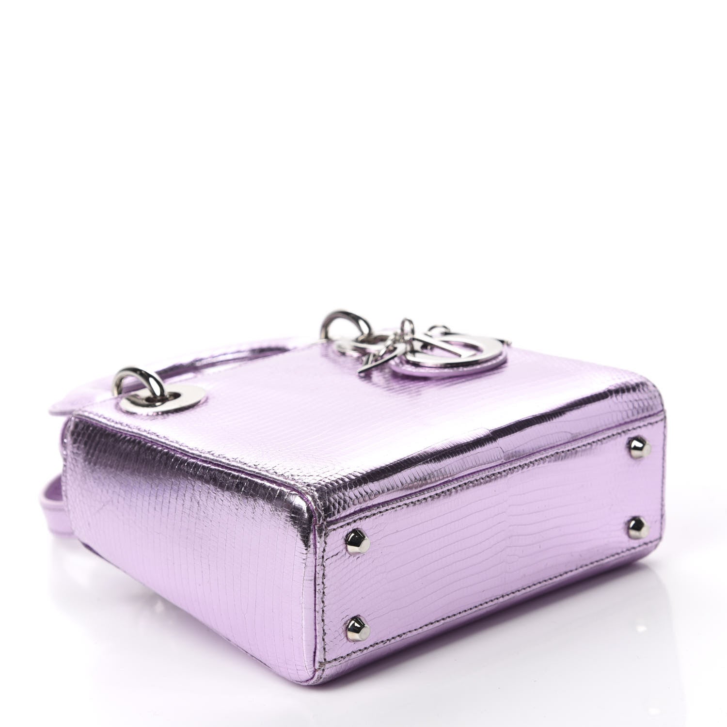 Christian Dior Metallic Lizard Mini Lady Dior Pink 4 of 11