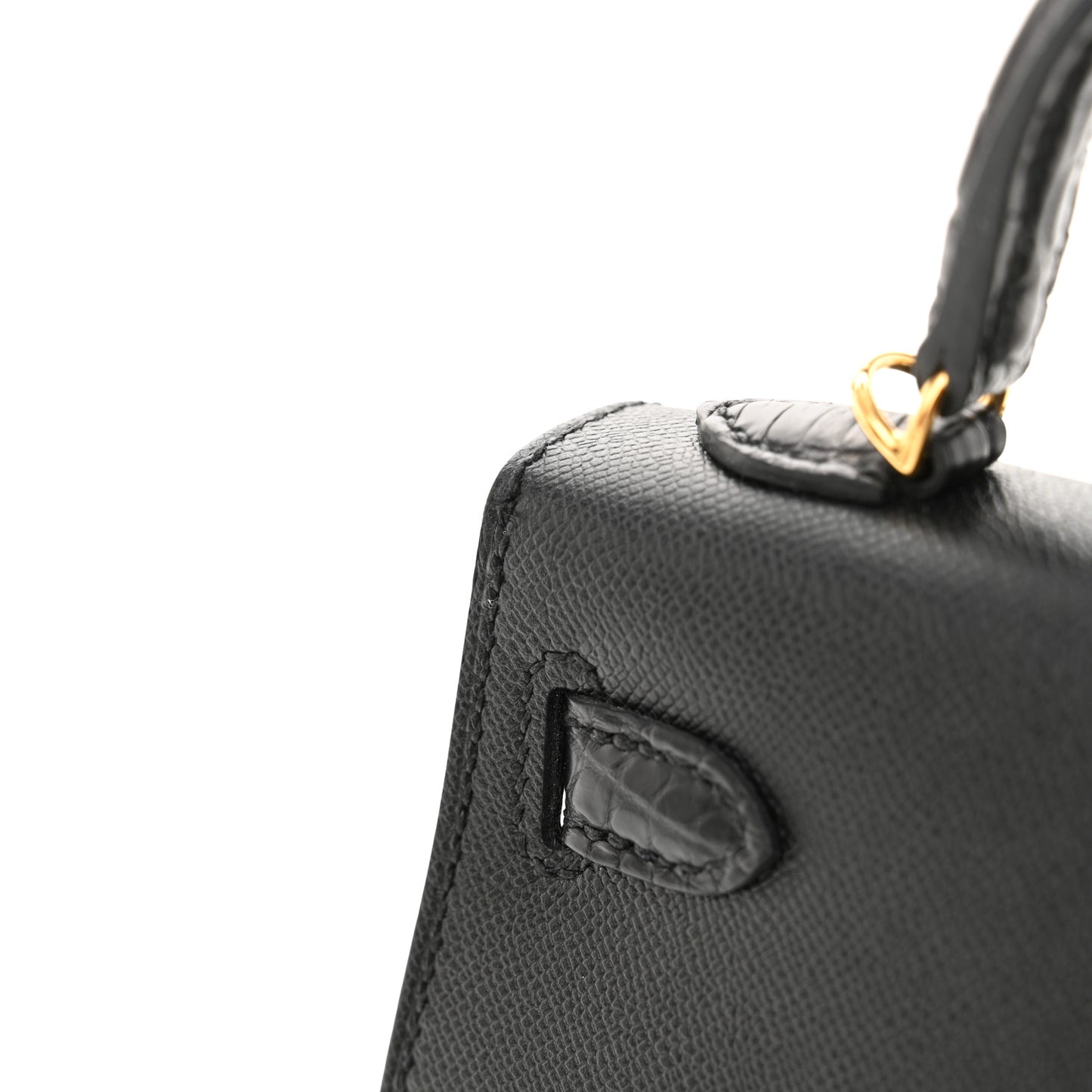 Madame Calfskin Matte Alligator Mini Kelly Sellier Touch 20 Black