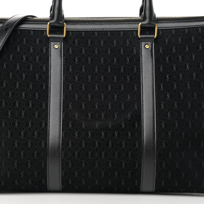 Saint Laurent Suede All-Over Monogram Medium Le Monogramme Duffle Black 13 of 24