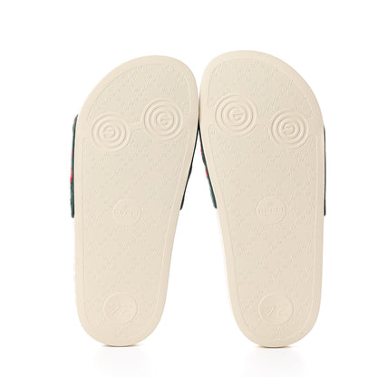 Gucci Velvet GG Monogram Slide Sandals 35 Green Red 6 of 6