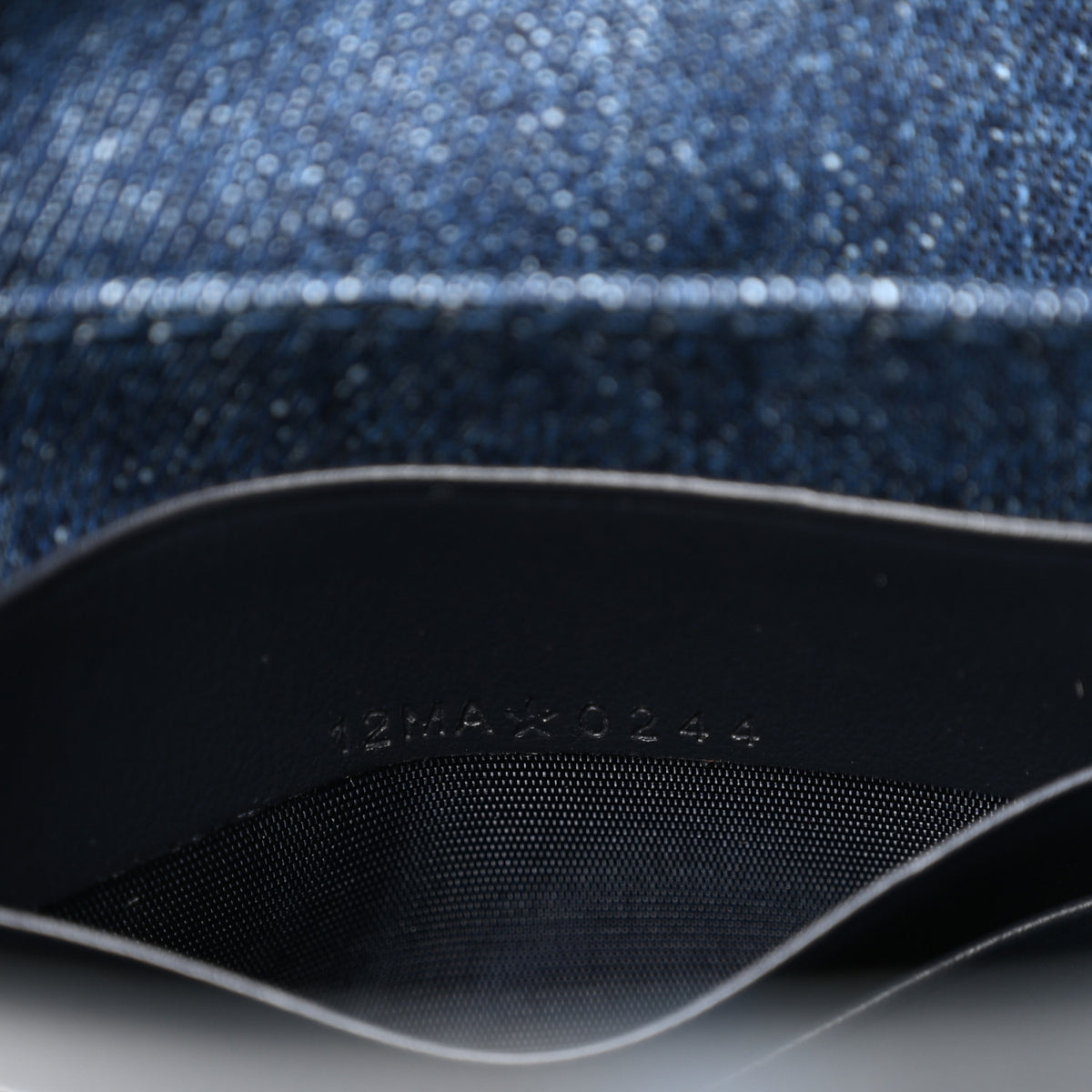 Denim Jacquard Oblique 30 Montaigne Dea Pouch  Blue
