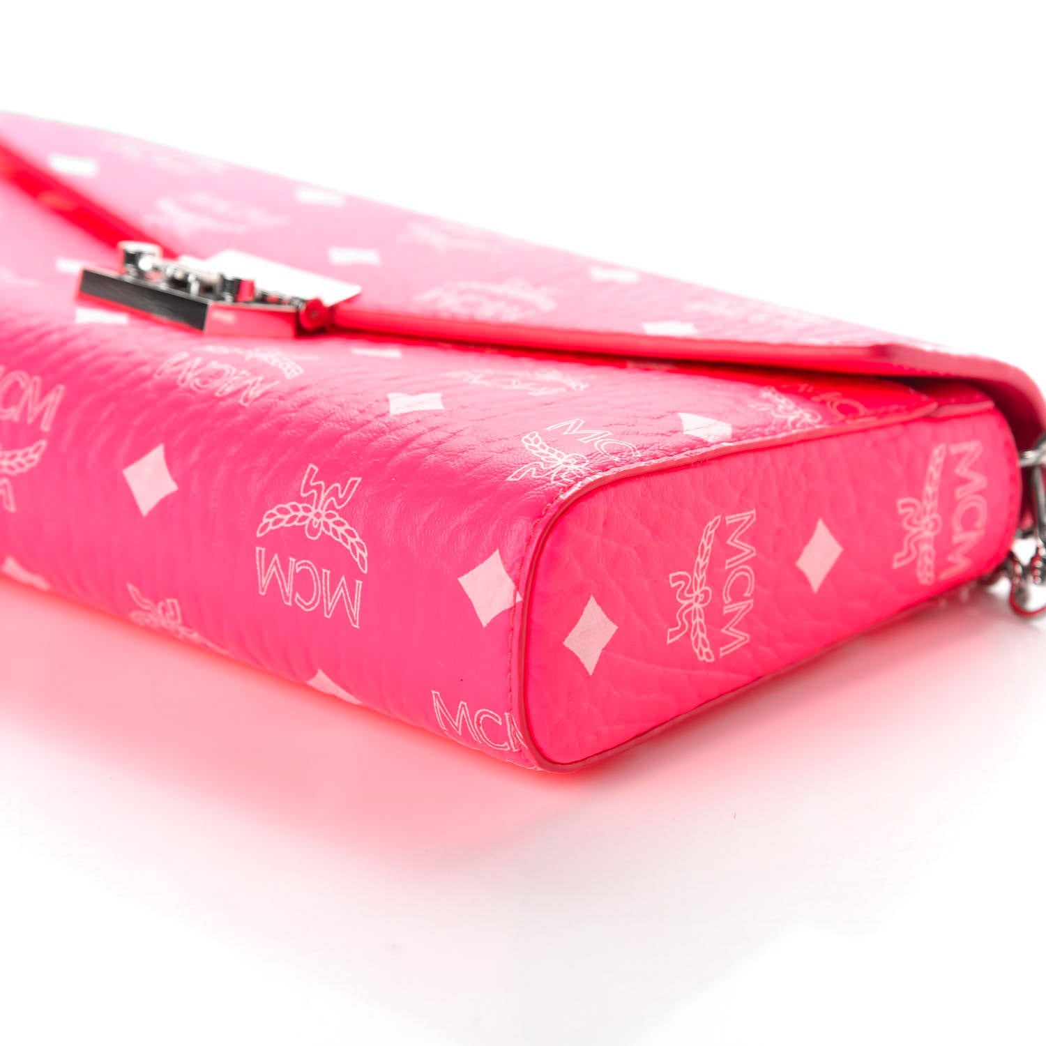 MCM Visetos Monogram Medium Millie Crossbody Bag Neon Pink 7 of 9