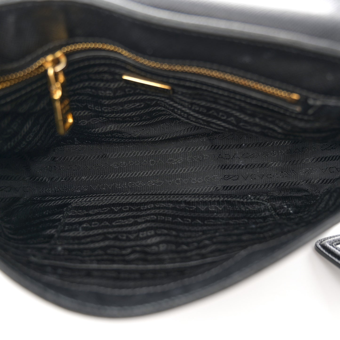 Saffiano Flap Shoulder Bag Black