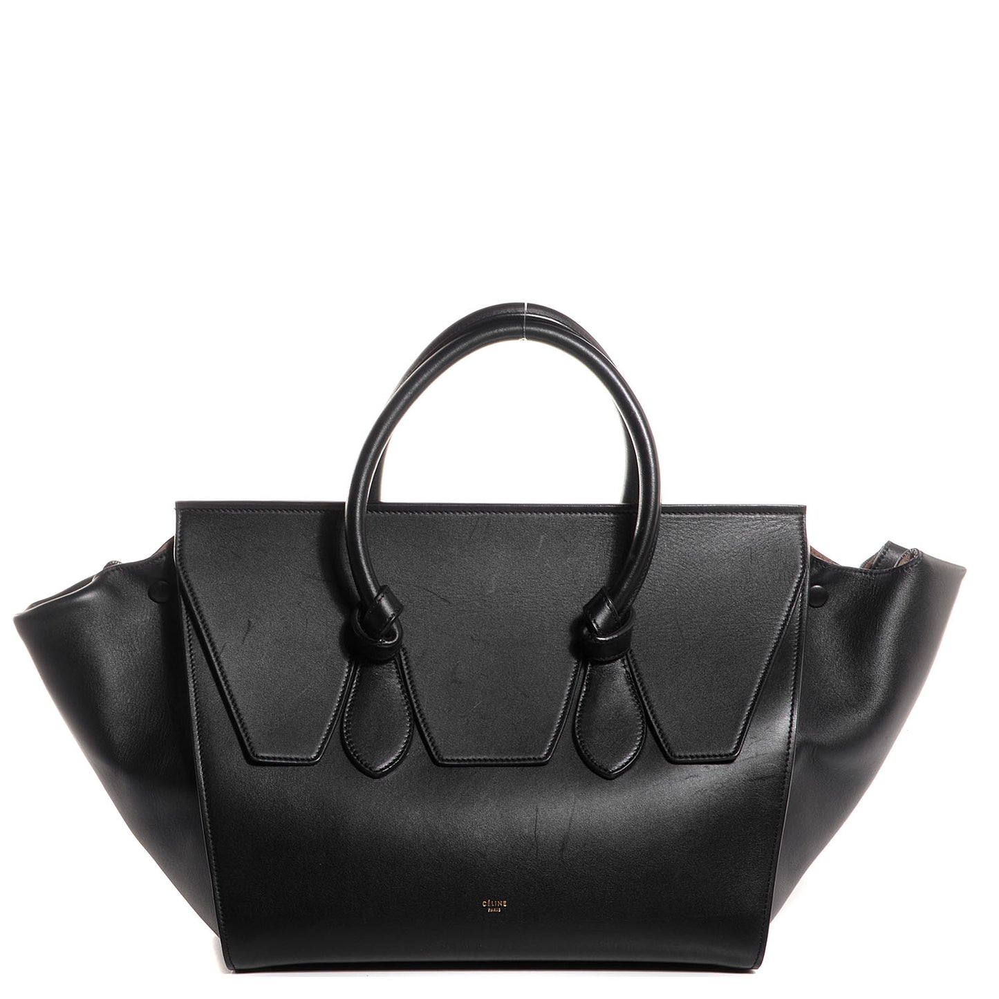 Smooth Calfskin Large Tie Knot Tote Black