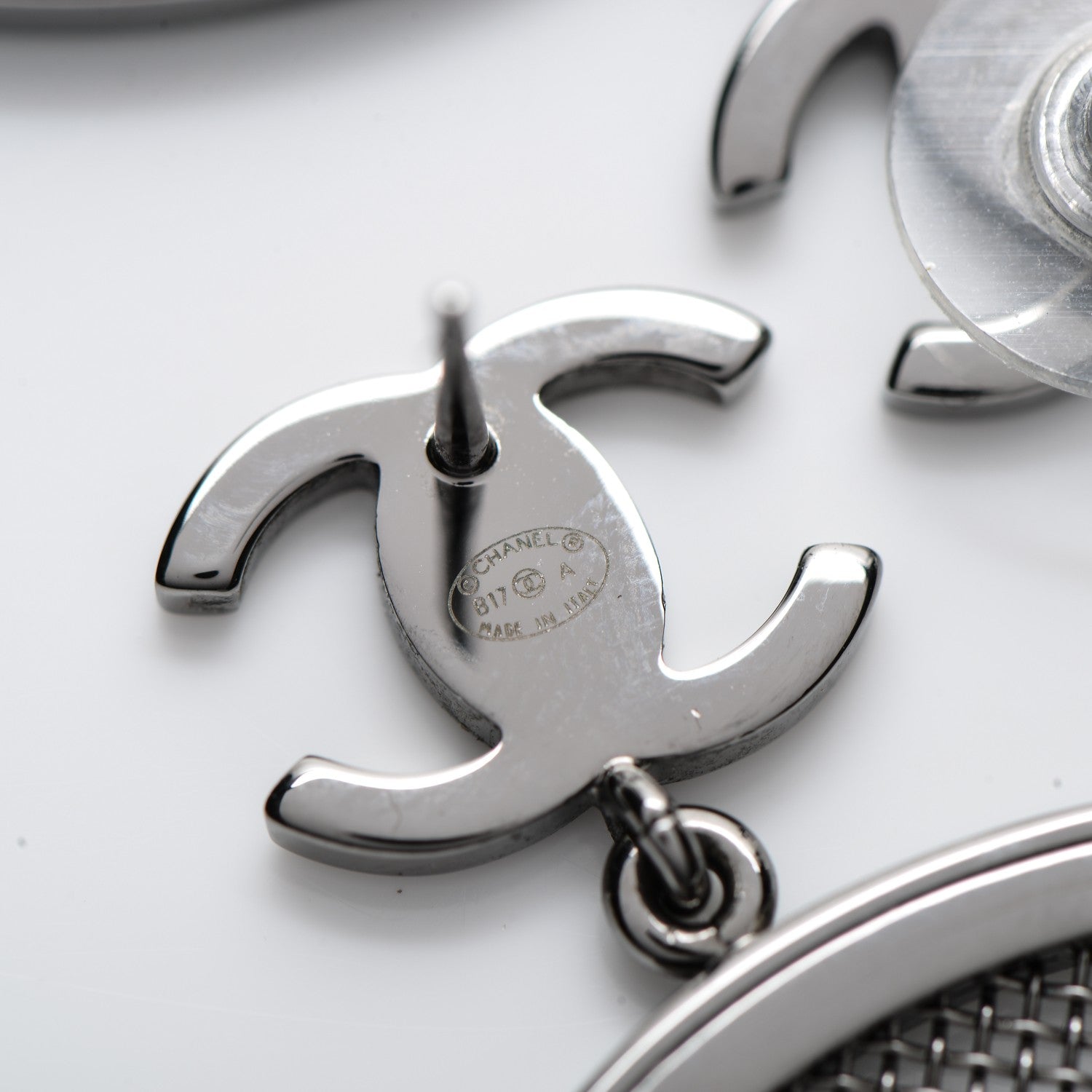 Chanel Ruthenium CC Drop Earrings 4 of 4