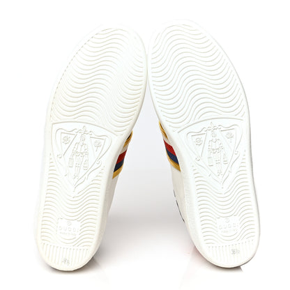 Gucci Calfskin Lace Ayers Sylvie Web Womens New Ace High Top Sneakers 36.5 White 6 of 7