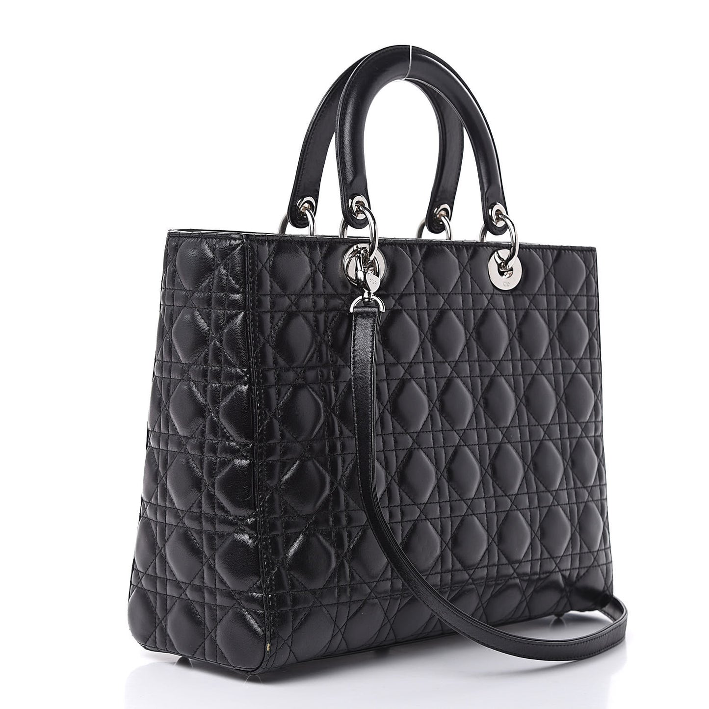 Lambskin Cannage Large Lady Dior Black
