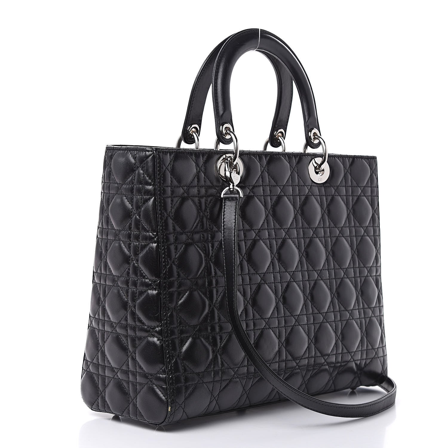 Christian Dior Lambskin Cannage Large Lady Dior Black 3 of 17