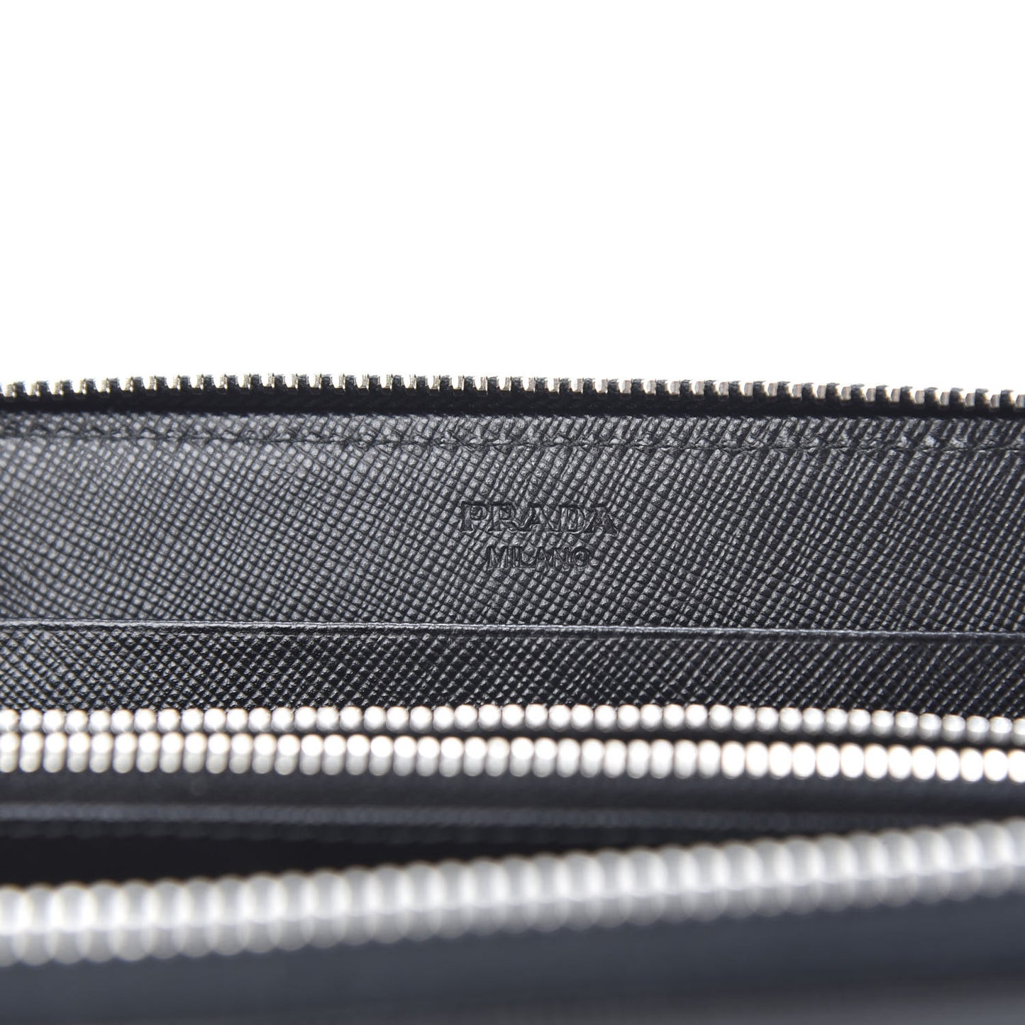 Saffiano Oro Zip Around Wallet Black