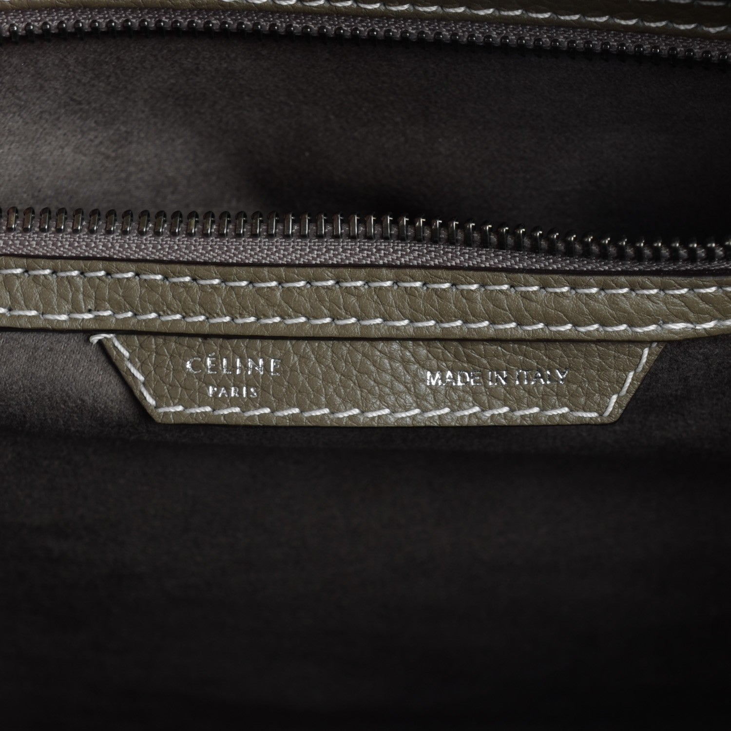 Celine Drummed Calfskin Mini Luggage Souris 7 of 9