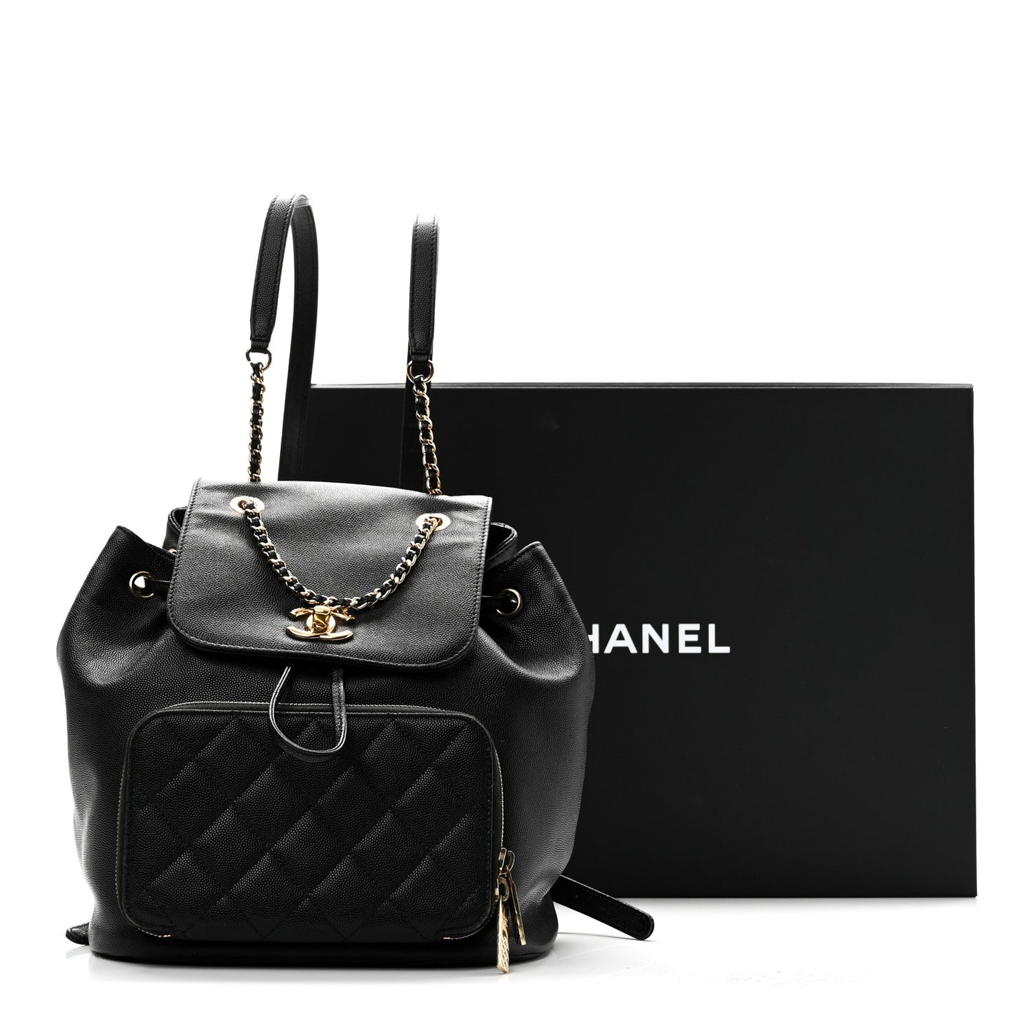 Caviar Quilted Business Affinity Backpack Black