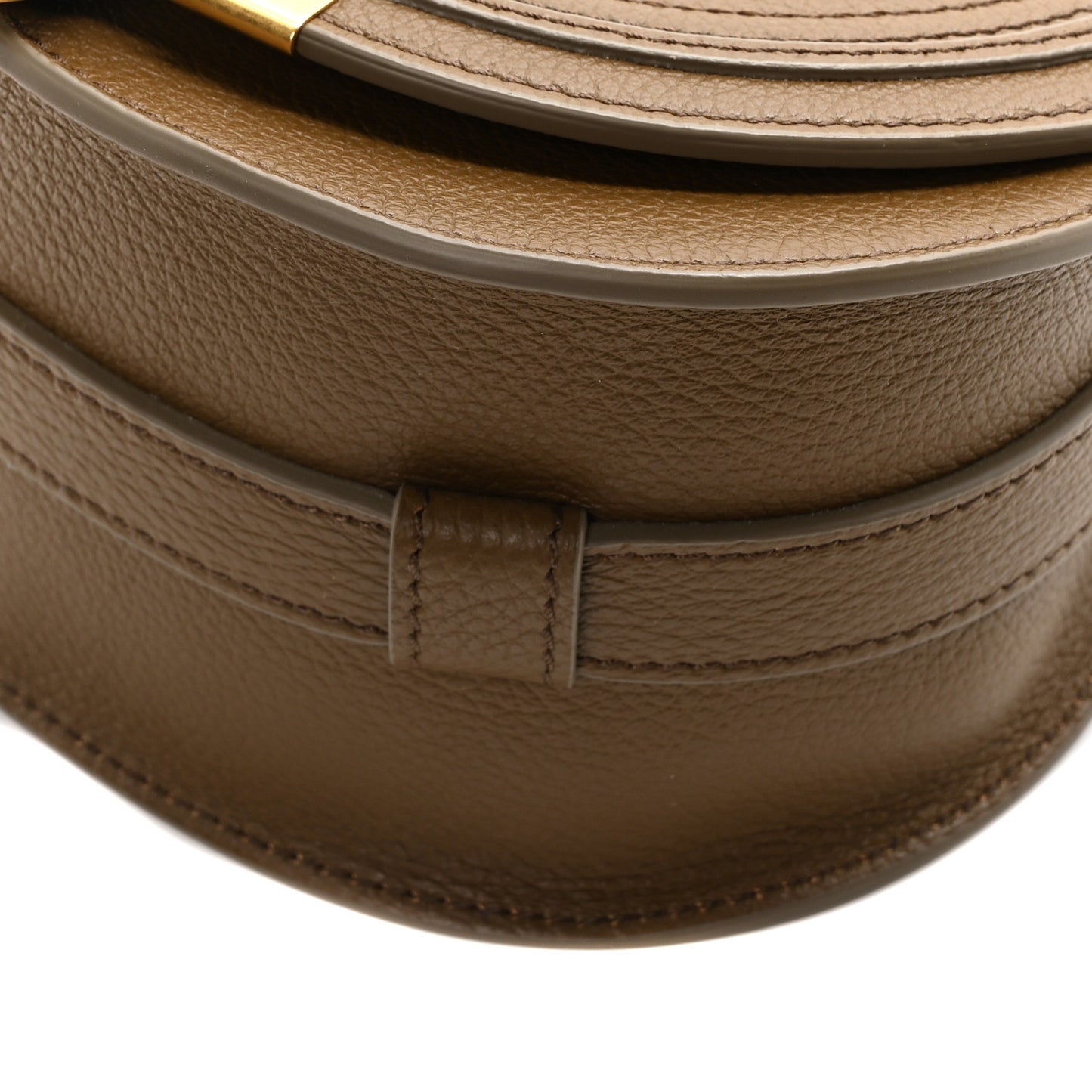 Grained Calfskin Small Marcie Saddle Bag Dark Khaki