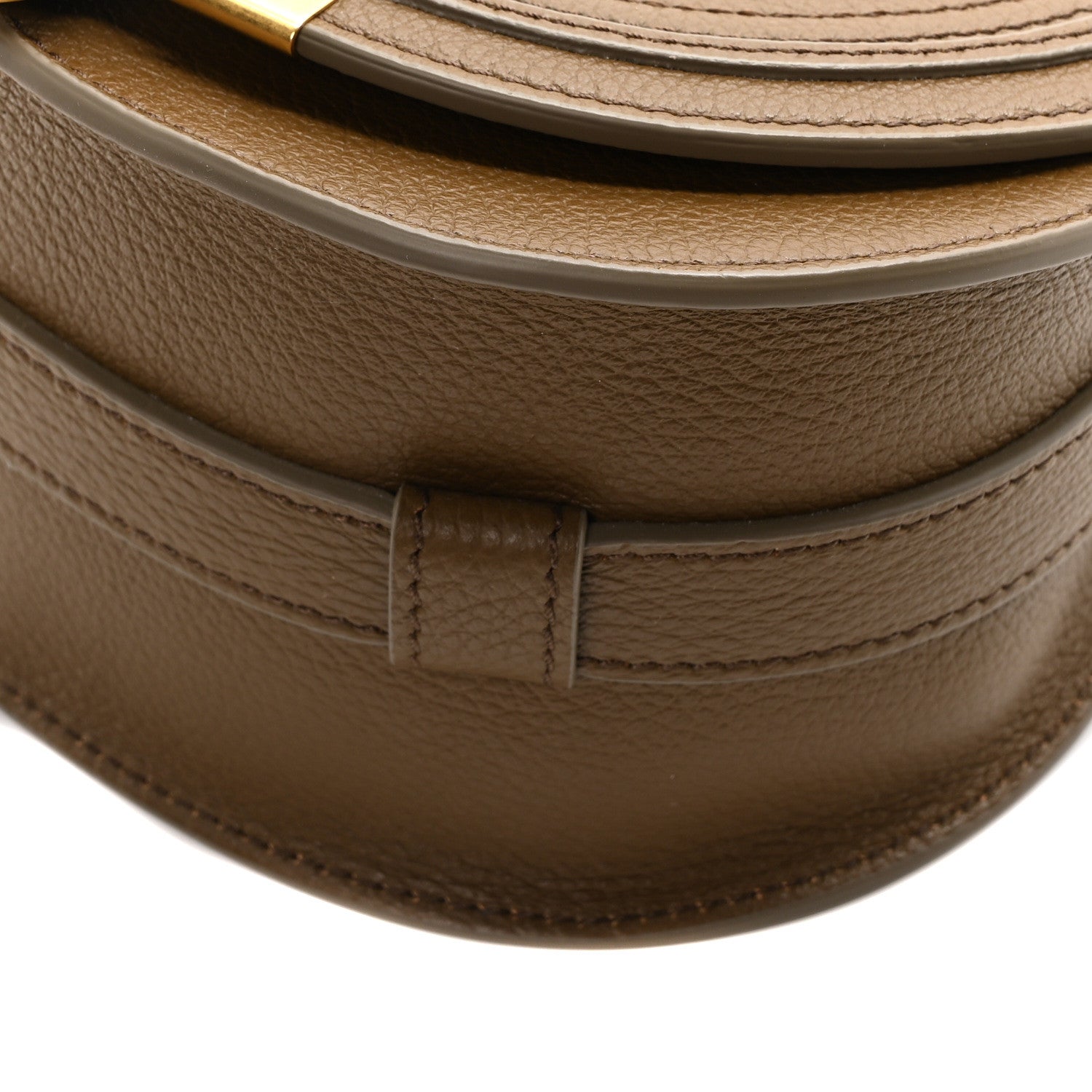 Chloe Grained Calfskin Small Marcie Saddle Bag Dark Khaki 10 of 10