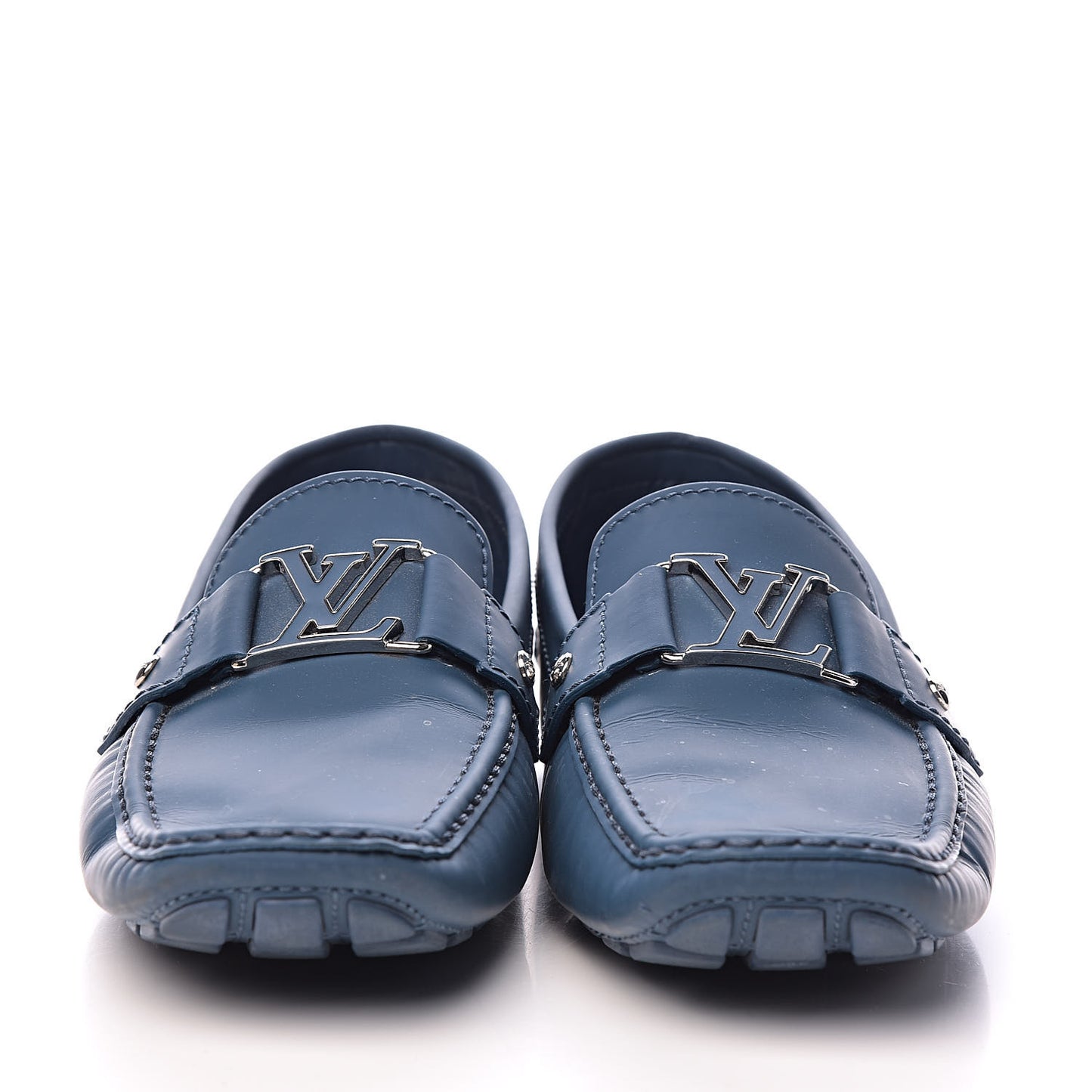 Calfskin Mens Monte Carlo Car Shoe Moccasin Loafers 9.5 Blue