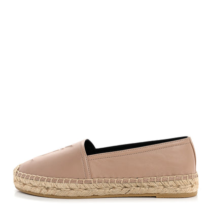 Saint Laurent Lambskin Monogram Espadrilles 35.5 Nude 1 of 10