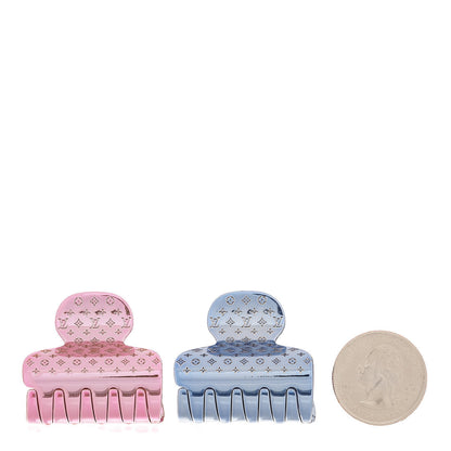 Louis Vuitton Monogram Hair Accessories Blue Pink 3 of 7