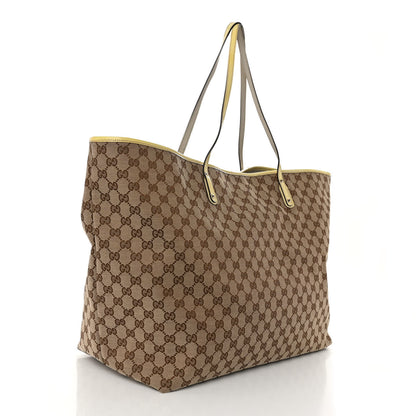 Gucci GG Monogram Patent Oliver Pug Tote Yellow Beige 2 of 12