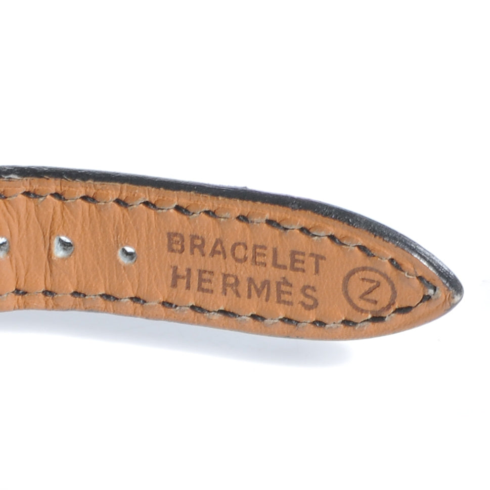 Hermes Stainless Steel Ostrich 20mm Kelly Cadena Quartz Watch Noir 6 of 7