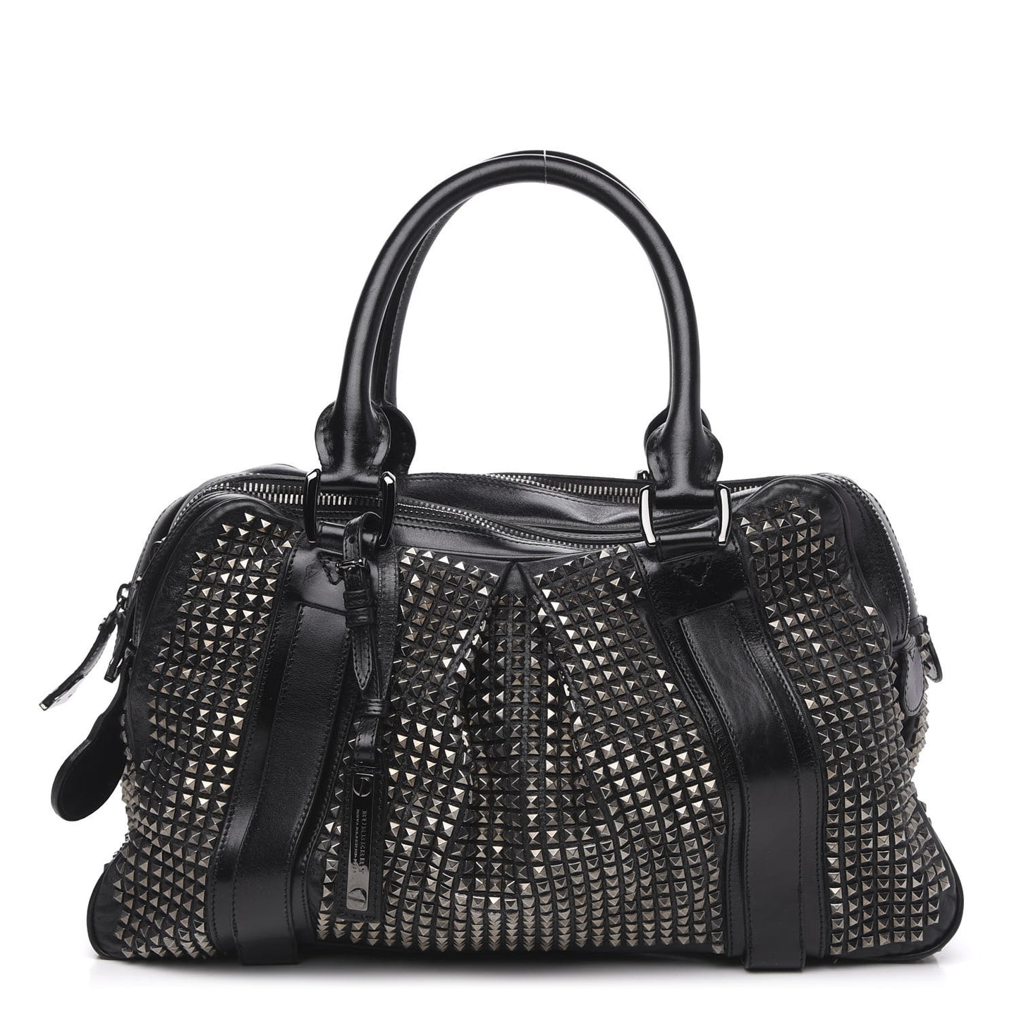 Prorsum Calfskin Studded Knight Satchel Black
