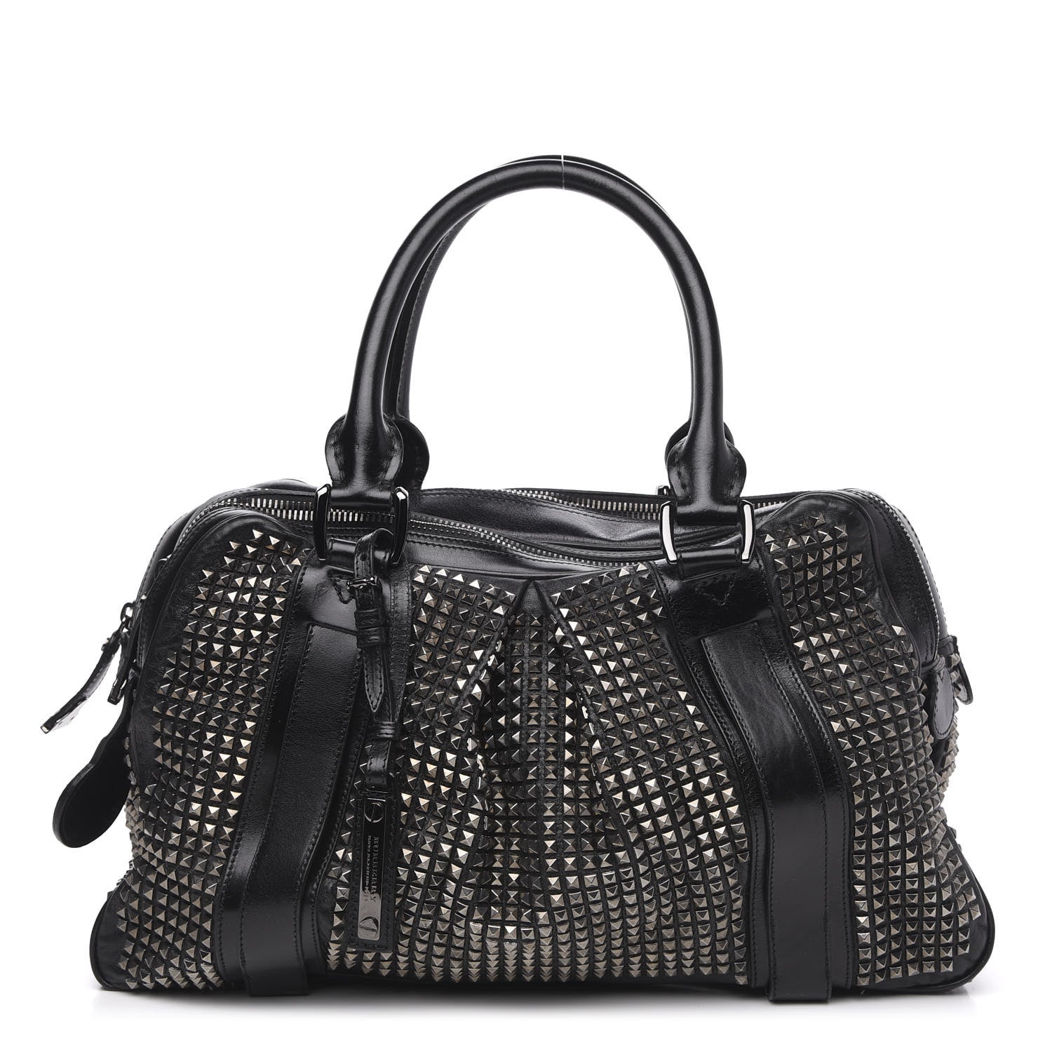 Burberry Prorsum Calfskin Studded Knight Satchel Black 1 of 14