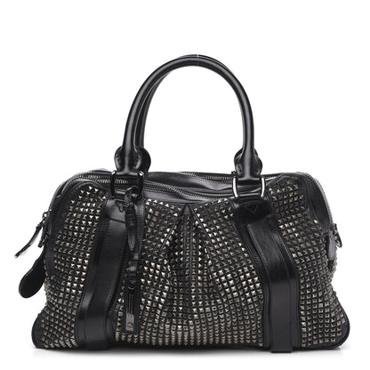 Burberry Prorsum Calfskin Studded Knight Satchel Black 1 of 14