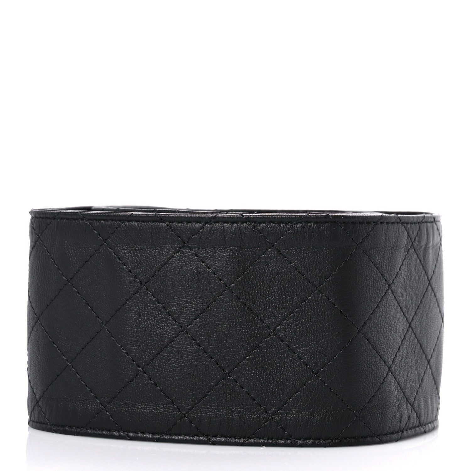 Chanel Lambskin Stitched Chain Belt 95 38 Black 2 of 7